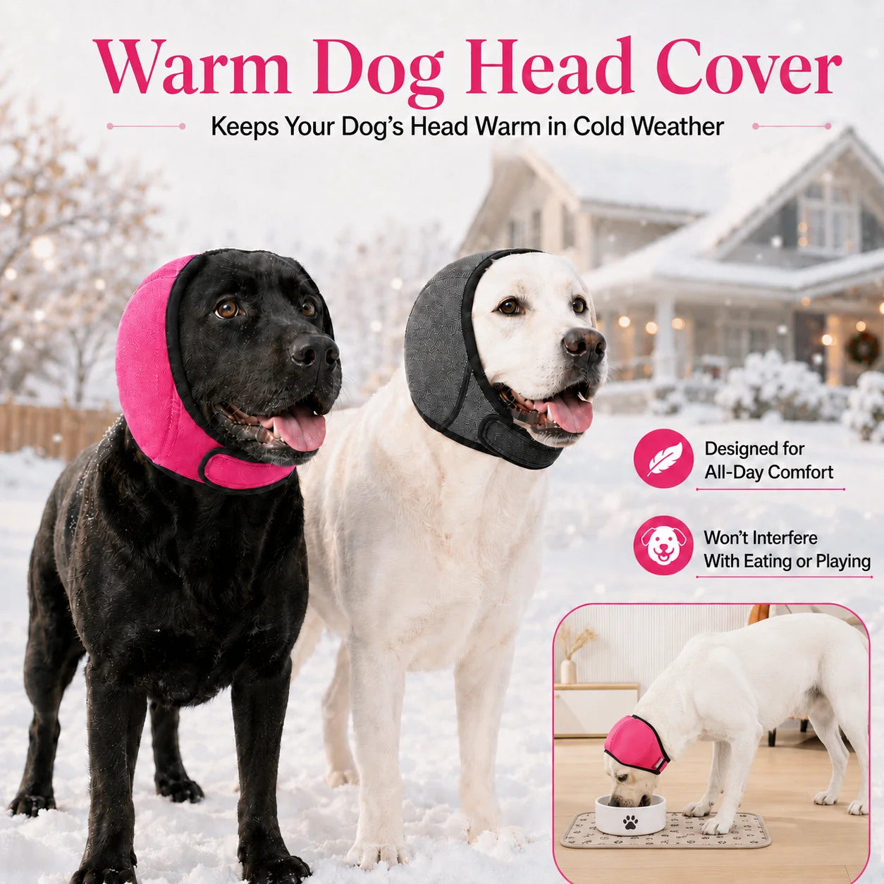 Dog Noise Reduction Ear Muffs – Waterproof Calming Headgear for Dogs