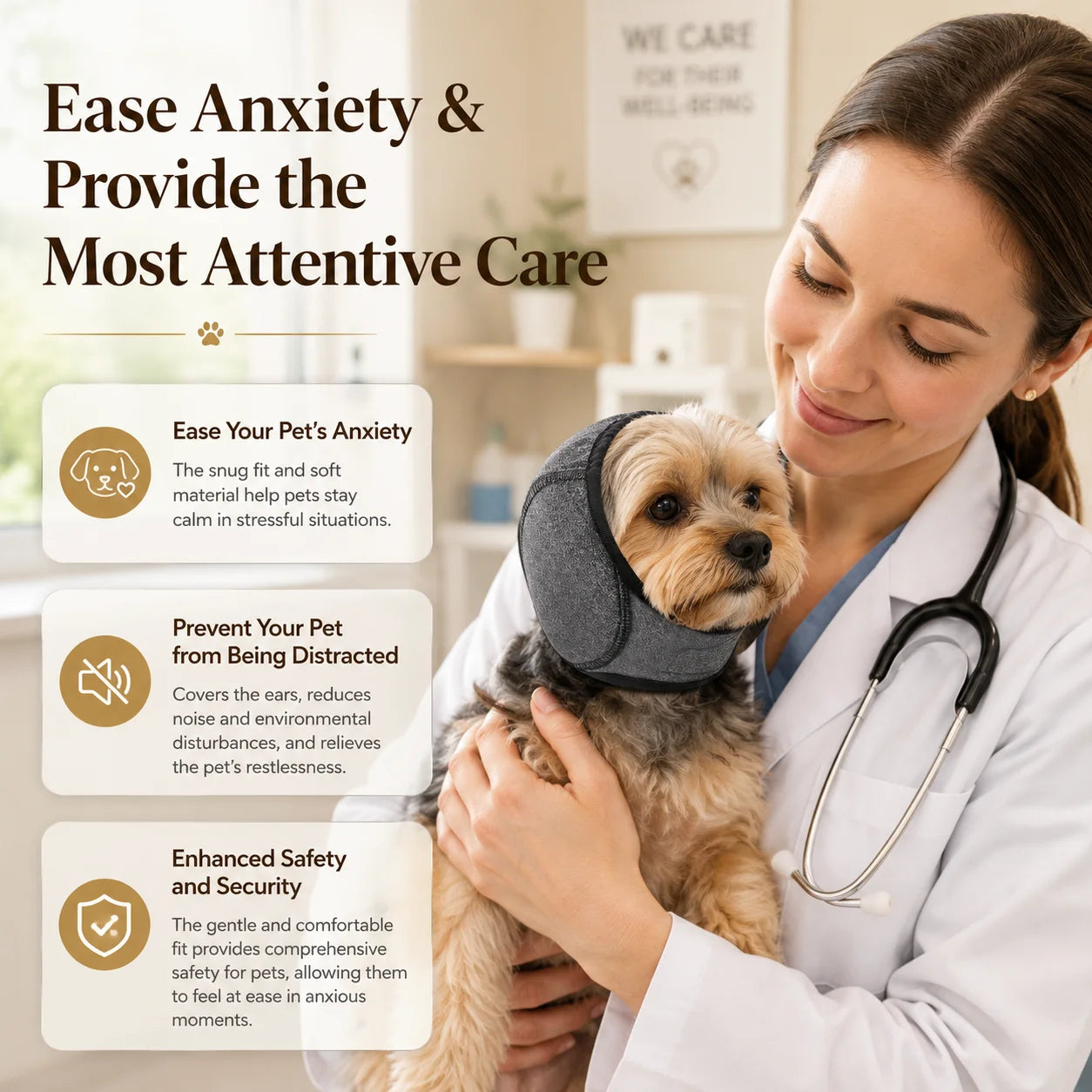 Dog Noise Reduction Ear Muffs – Waterproof Calming Headgear for Dogs