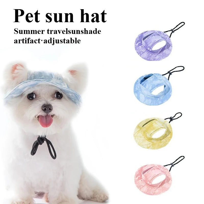 Pet Cotton Bucket Hat – Adjustable Breathable Sun Hat for Dogs & Cats