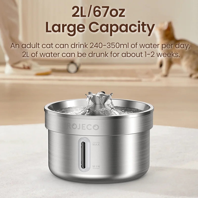 ROJECO Smart Stainless Pet Fountain