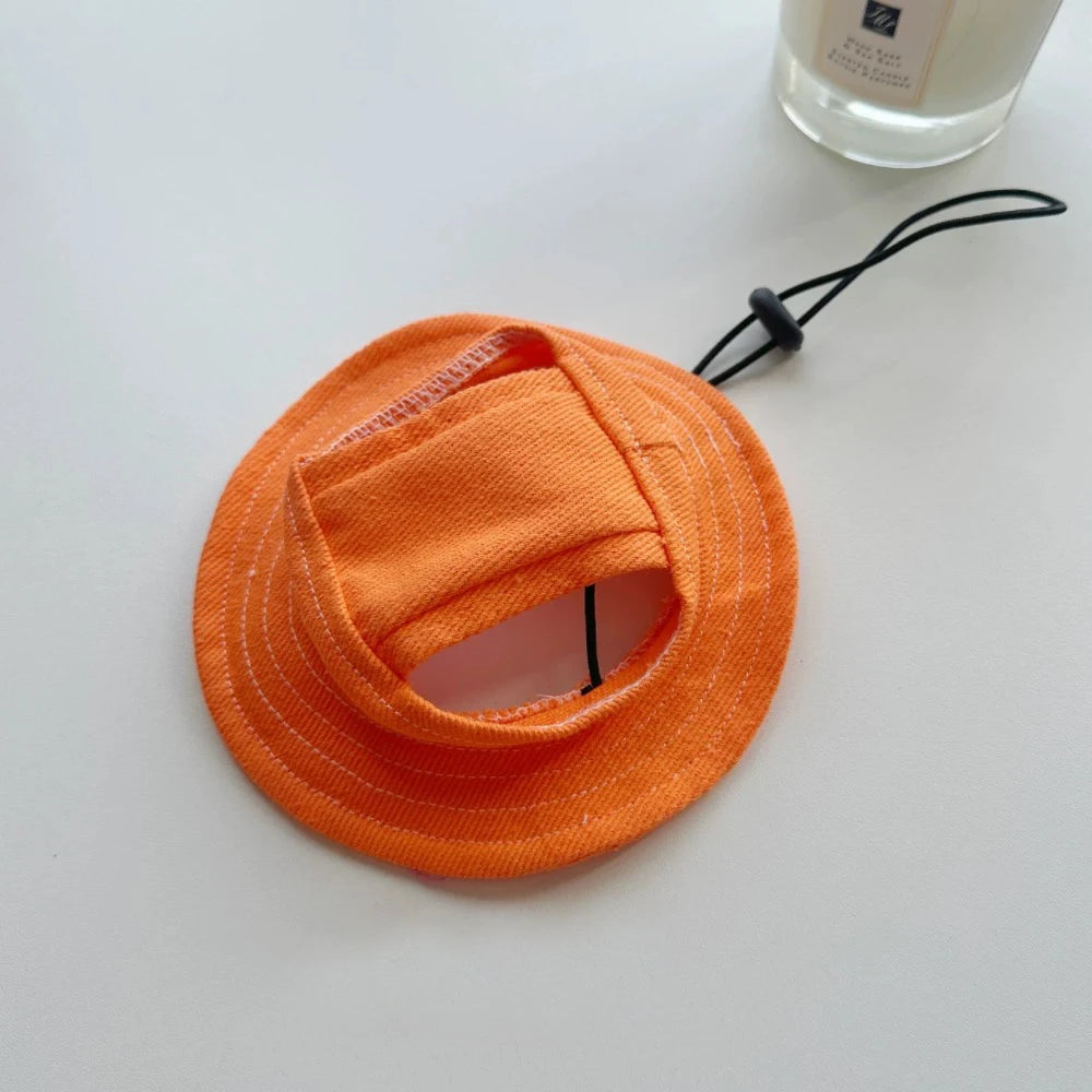 Summer Dog Sun Hat – Breathable Adjustable Cap with Ear Holes for Small & Medium Dogs