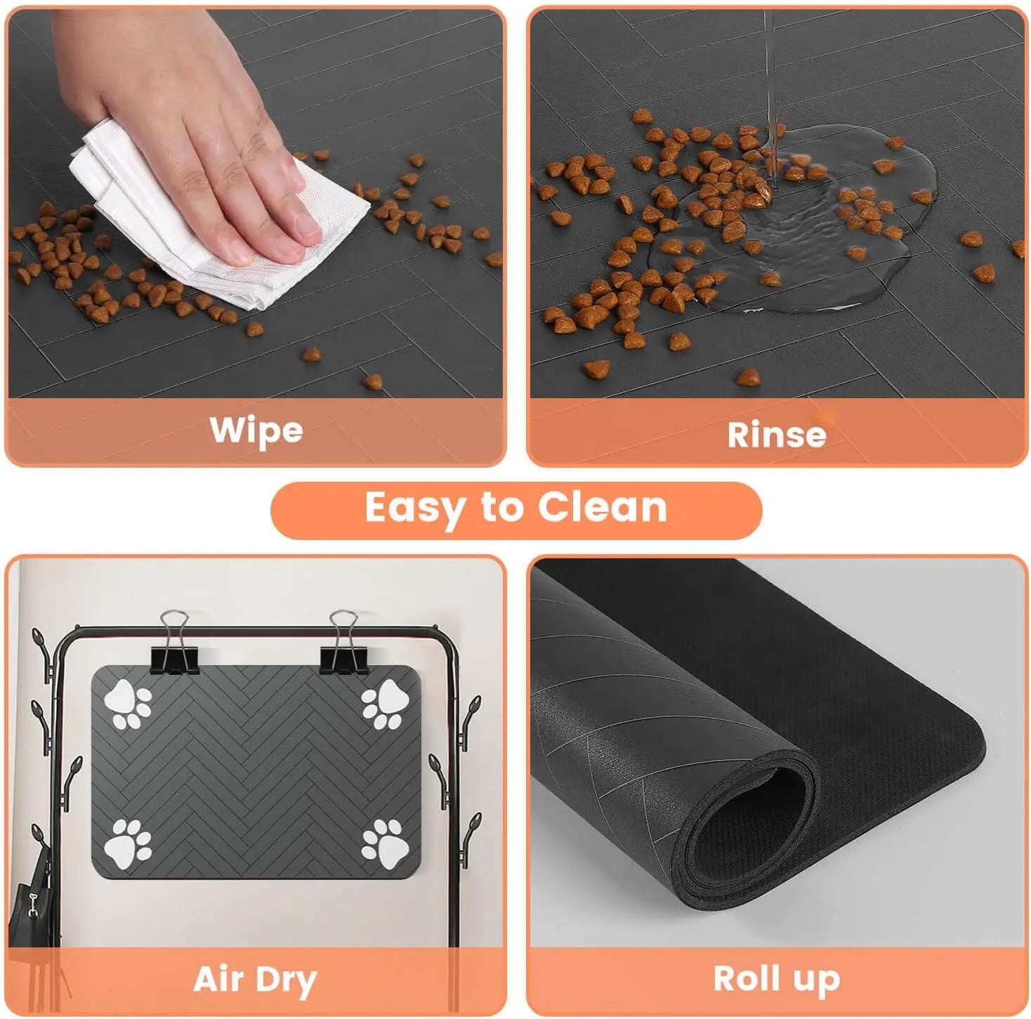 Absorbent Pet Food & Water Bowl Feeding Mat