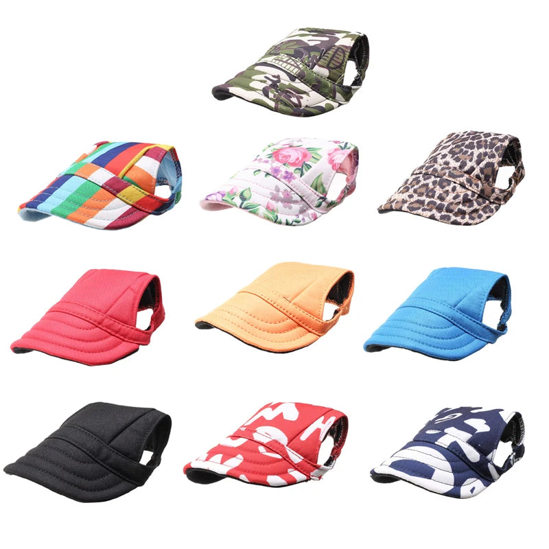 Pet Baseball Hat – Adjustable Canvas Sun Cap for Small Dogs & Puppies