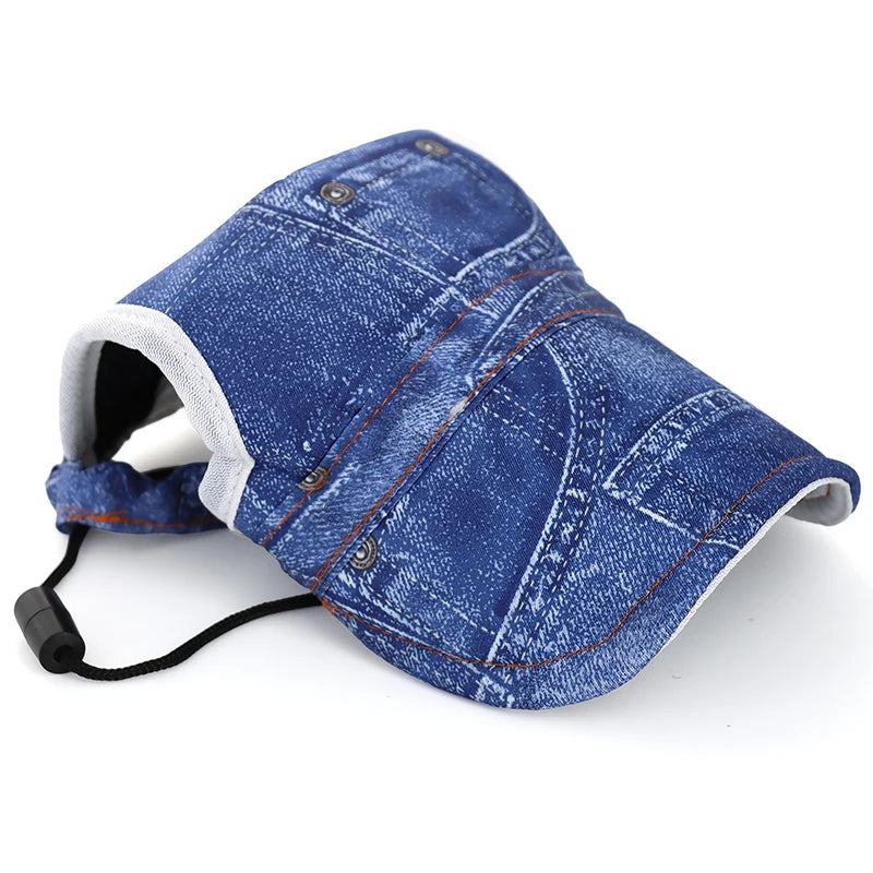 Adjustable Dog Baseball Cap – Breathable Sun Hat with Ear Holes for Outdoor Adventures