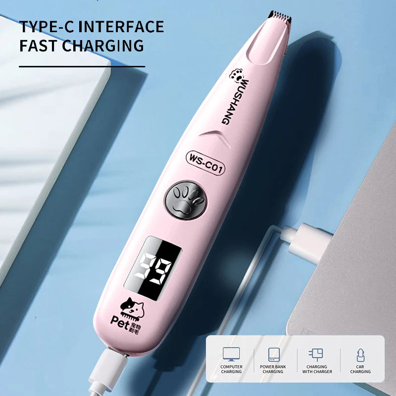 Quiet & Safe LED Pet Trimmer