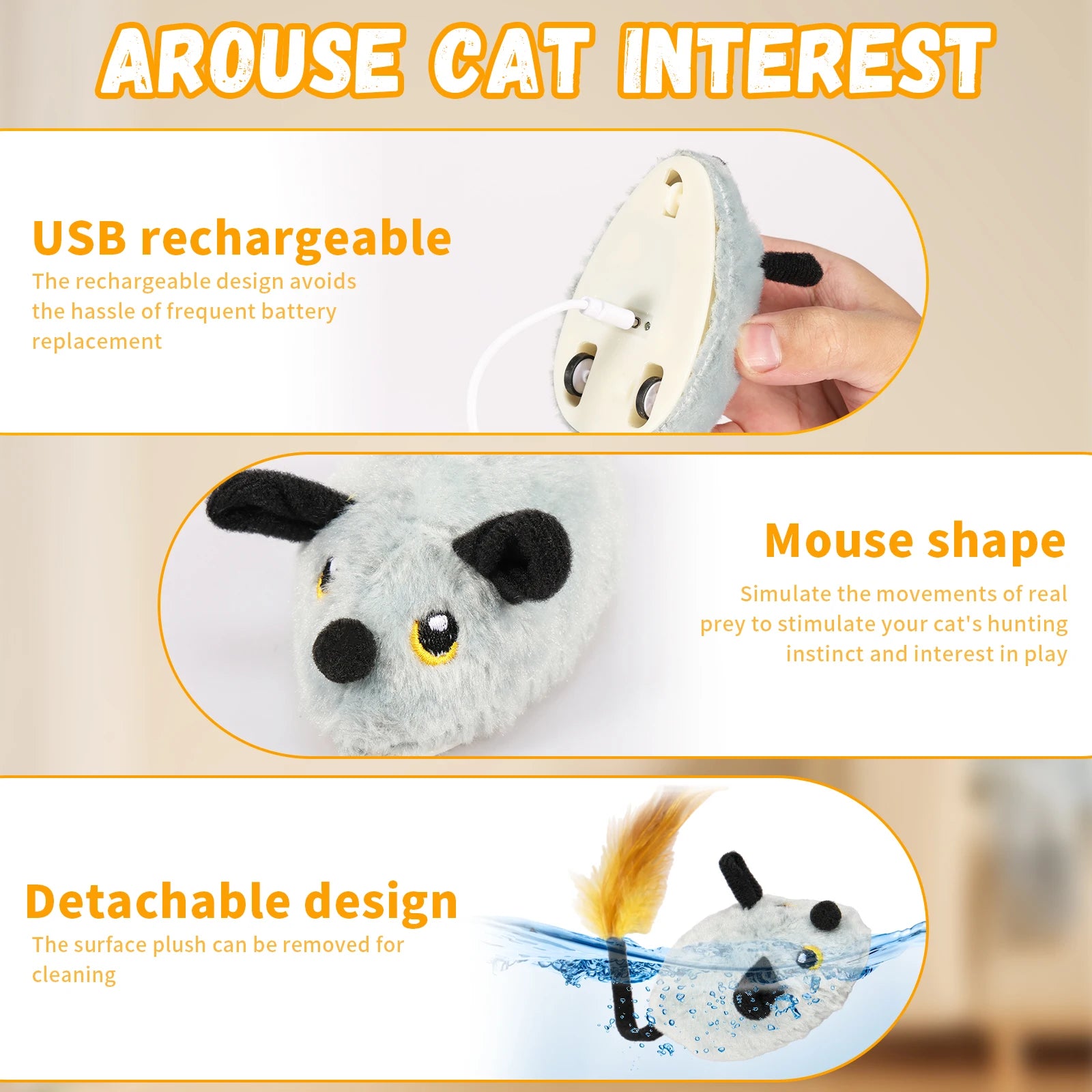 Smart LED Interactive Moving Mouse Cat Toy