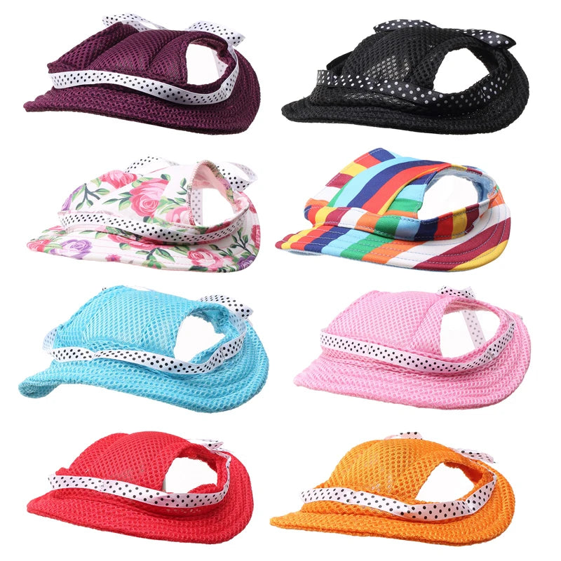 Pet Baseball Hat – Adjustable Canvas Sun Cap for Small Dogs & Puppies