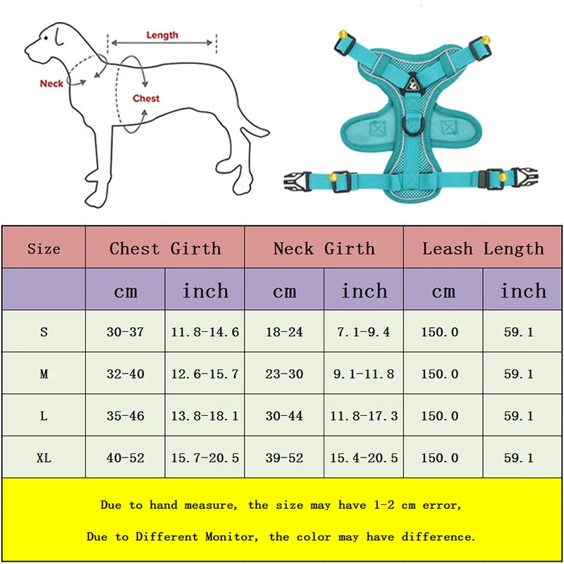 AeroComfort Reflective Pet Harness & Leash Set