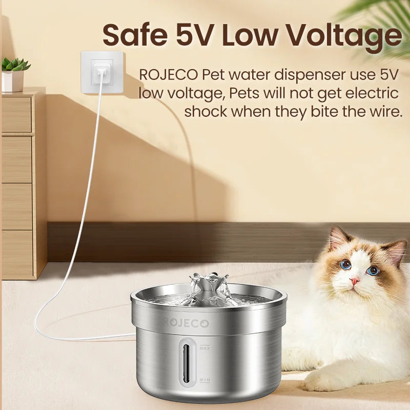 ROJECO Smart Stainless Pet Fountain