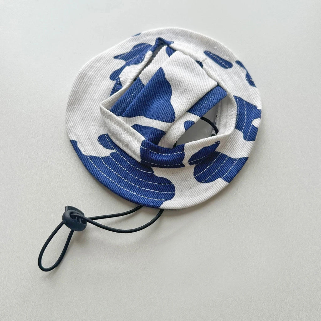 Summer Dog Sun Hat – Breathable Adjustable Cap with Ear Holes for Small & Medium Dogs