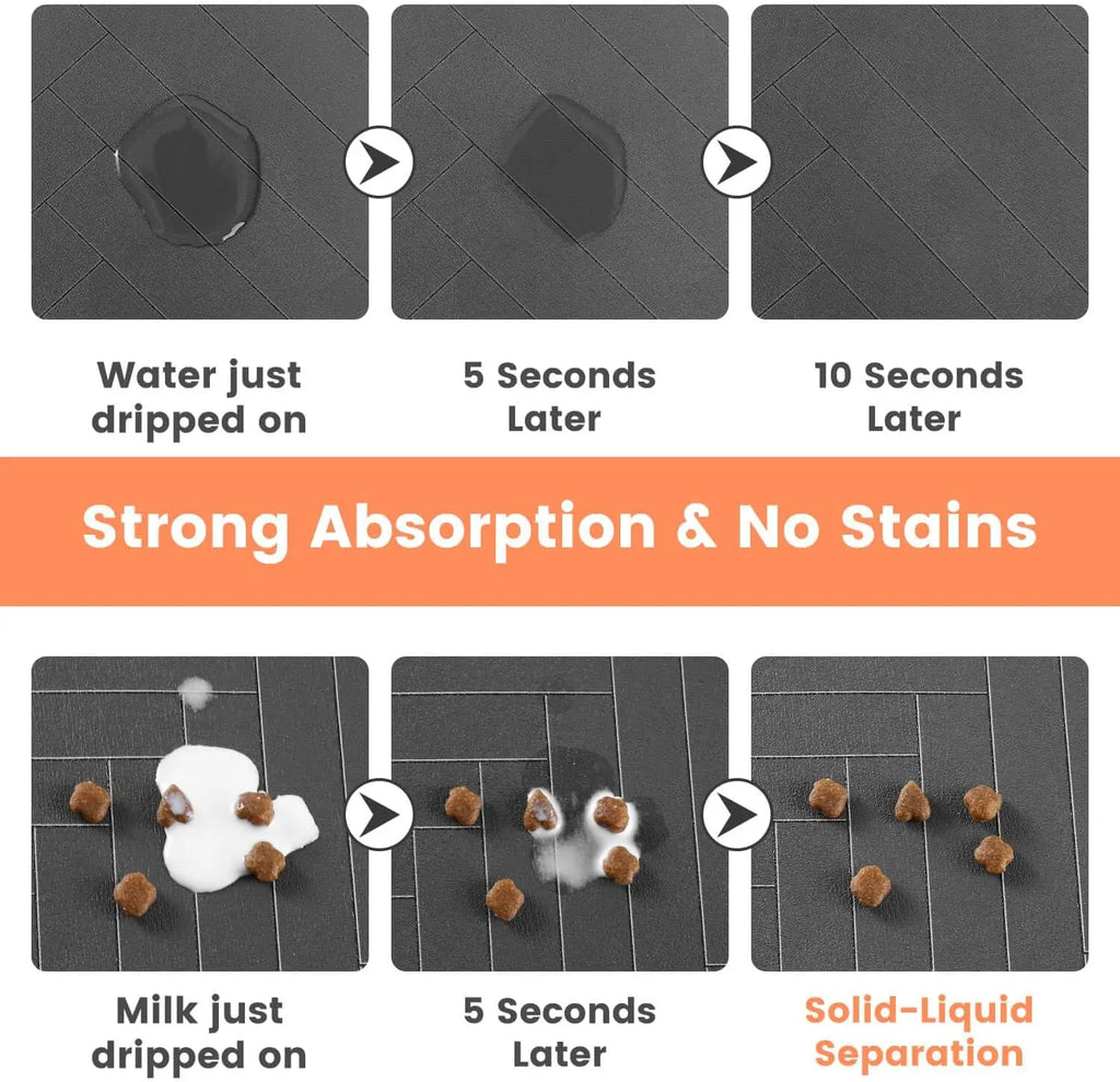 Absorbent Pet Food & Water Bowl Feeding Mat