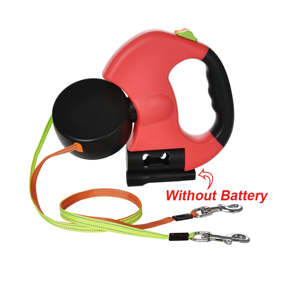 Pet Lead Strap for 2 Dogs Leash Reflective Pug Traction Rope Supplies