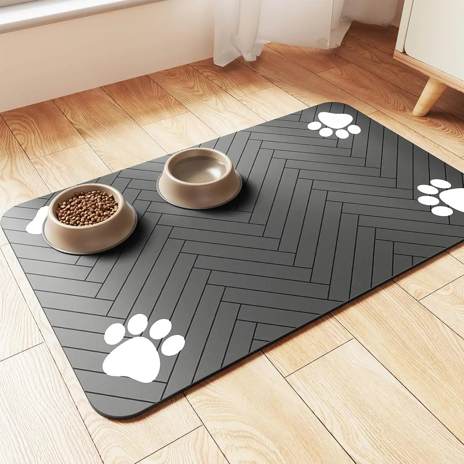 Absorbent Pet Food & Water Bowl Feeding Mat