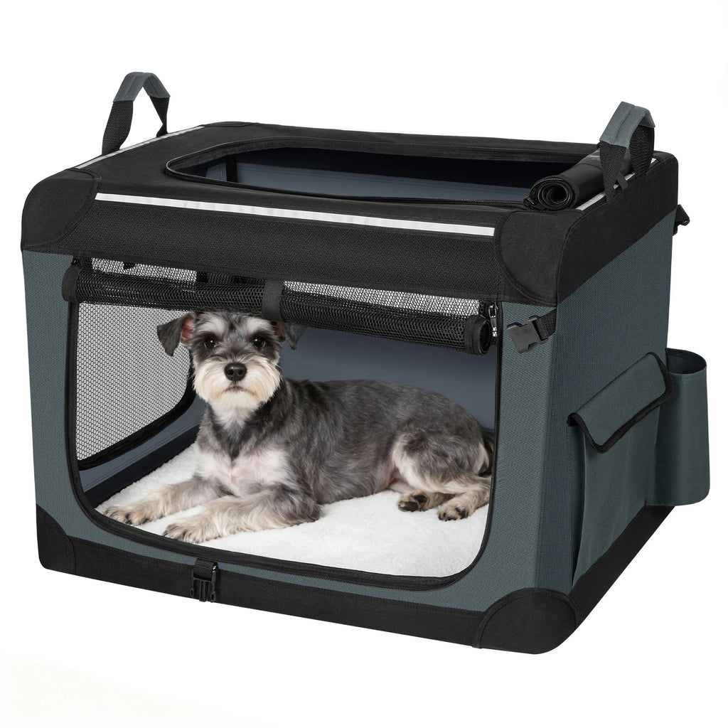 Pet Carrier Bag with Reflective Strips and Storage Pocket