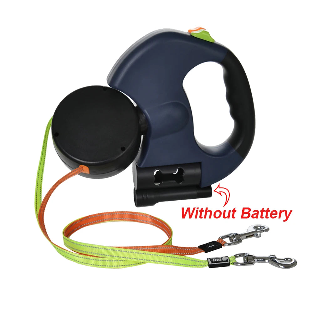 Pet Lead Strap for 2 Dogs Leash Reflective Pug Traction Rope Supplies