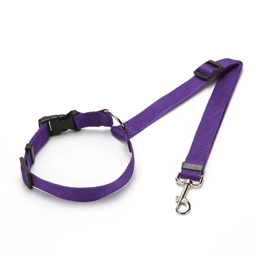 Solid Color Two-in-one Pet Car Seat Belt