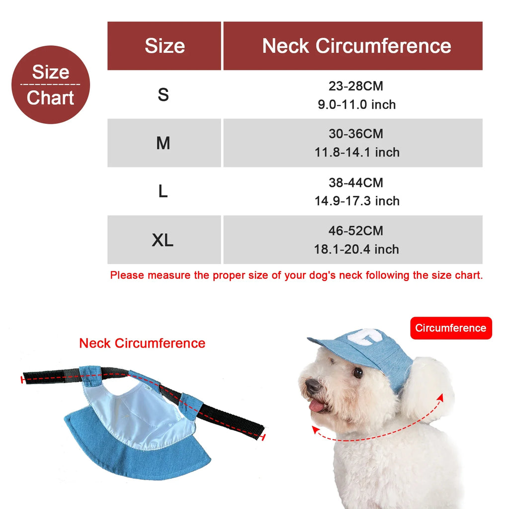 Dog Sun Hat – Adjustable Breathable Baseball Cap with UV Protection
