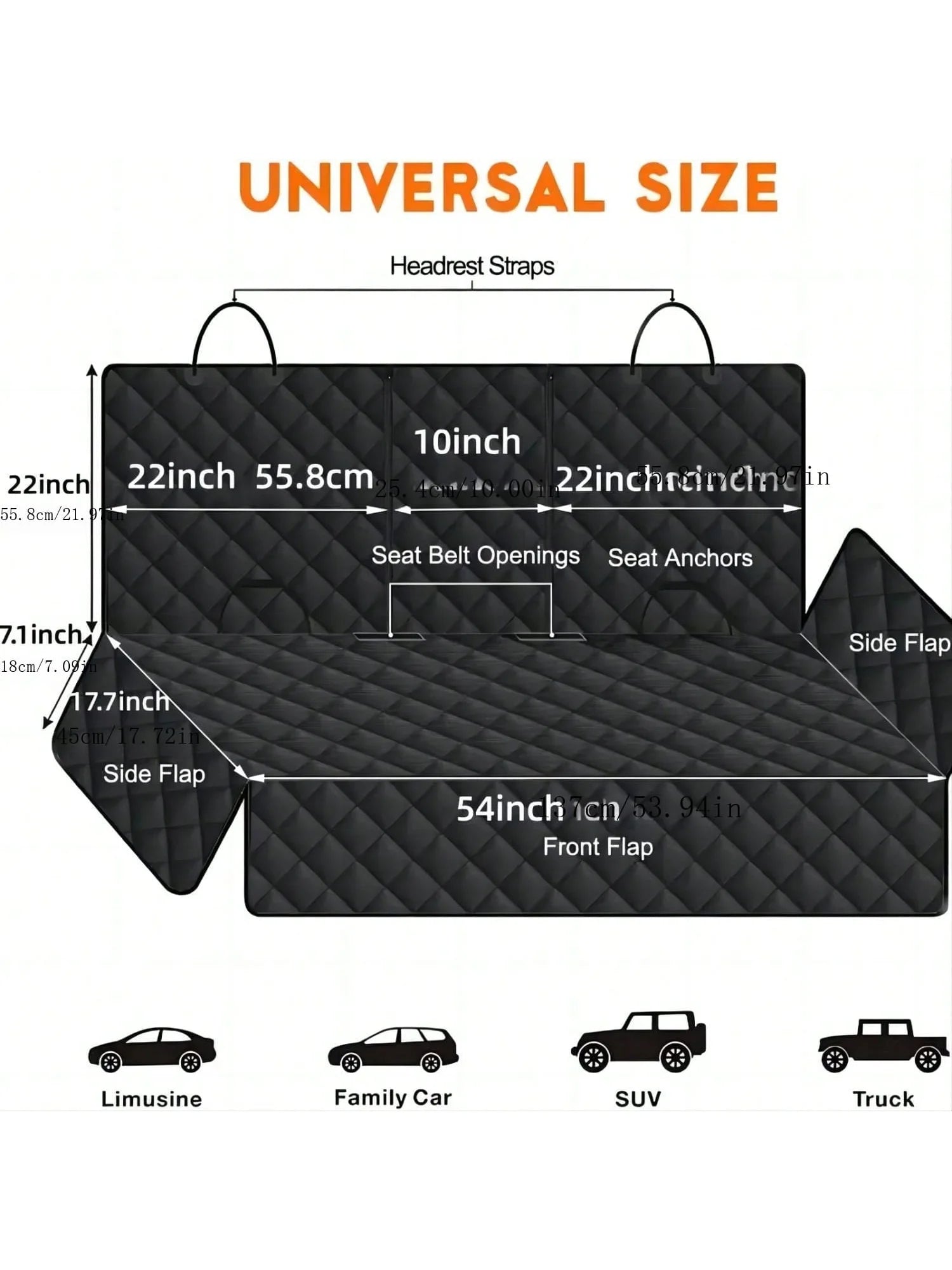 Premium Armrest-Compatible Dog Car Seat Cover