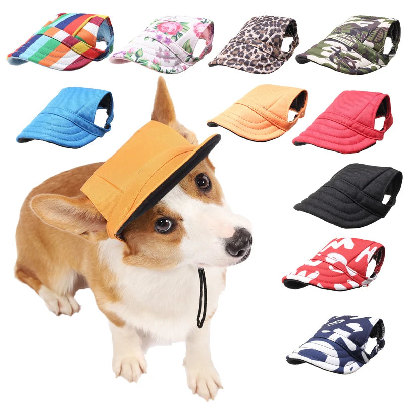 Pet Baseball Hat – Adjustable Canvas Sun Cap for Small Dogs & Puppies
