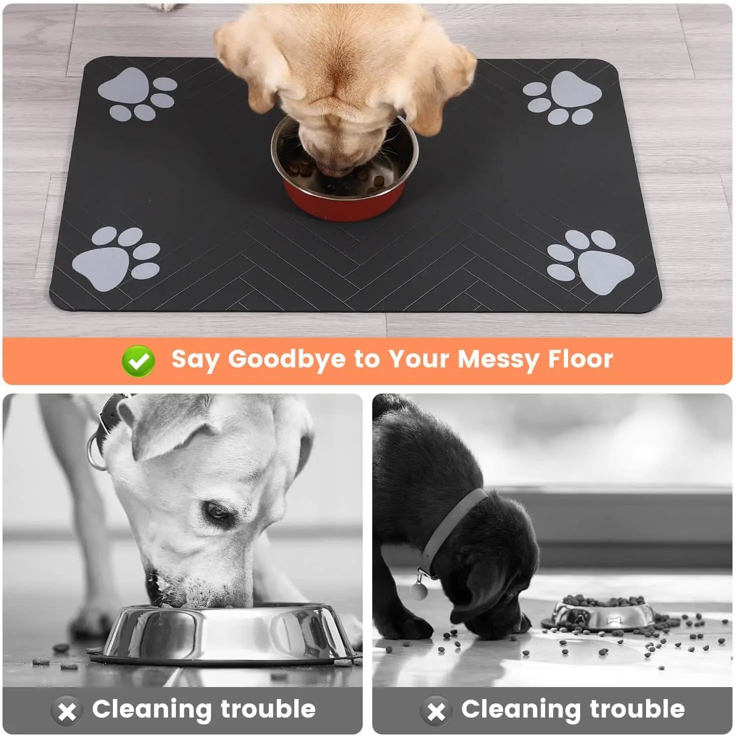 Absorbent Pet Food & Water Bowl Feeding Mat