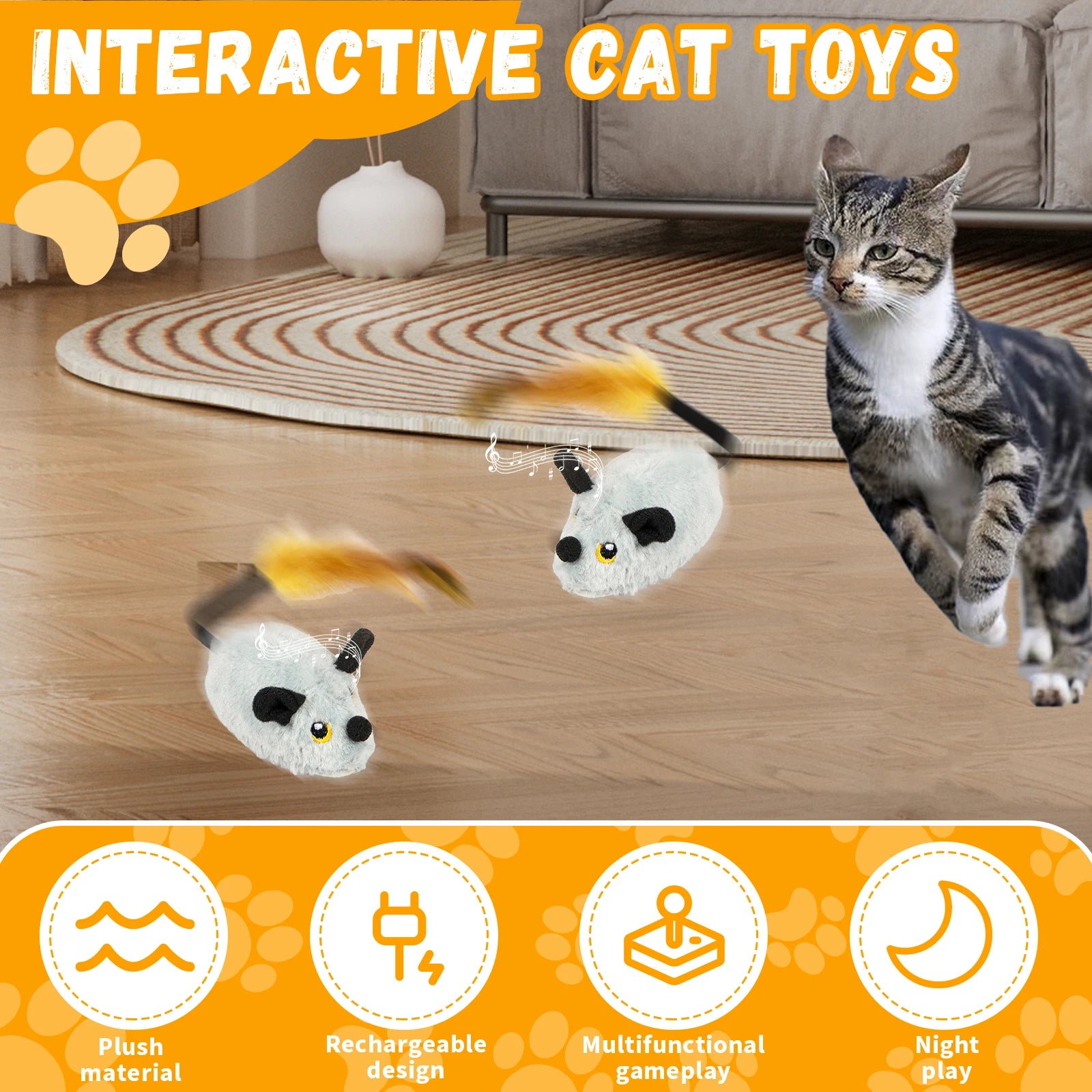 Smart LED Interactive Moving Mouse Cat Toy